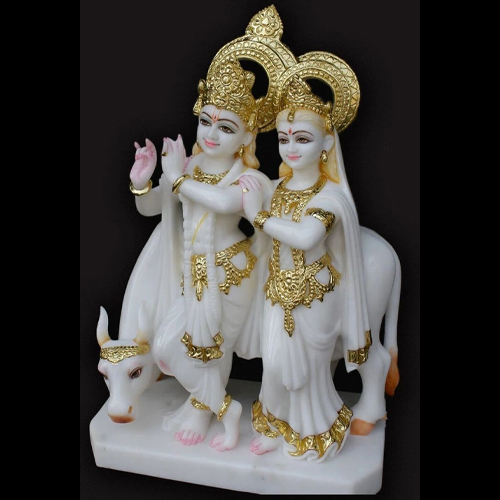 Radha Krishna marble statue